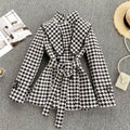 Ladies Temperament Houndstooth Fashion Tweed Jacket - HEPSIBAH SHOP