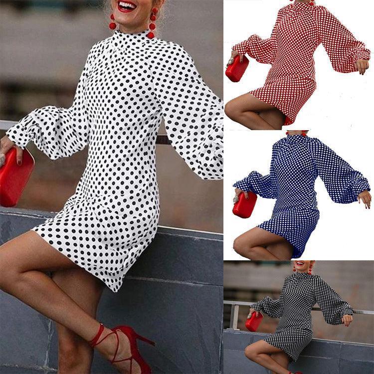 New Fashion Polka-dot Print Dresses For Spring And Autumn - HEPSIBAH SHOP