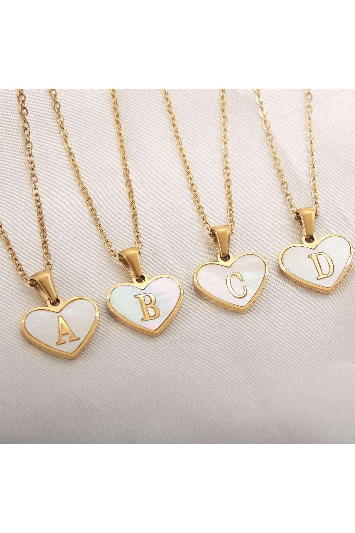 26 Letter Heart-shaped Necklace-HEPSIBAH SHOP