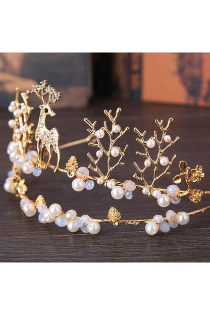 Fawn Crown Golden Animal Wedding Accessories - HEPSIBAH SHOP