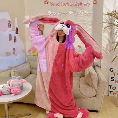 Women's Winter Coral Fleece Pajamas One-piece