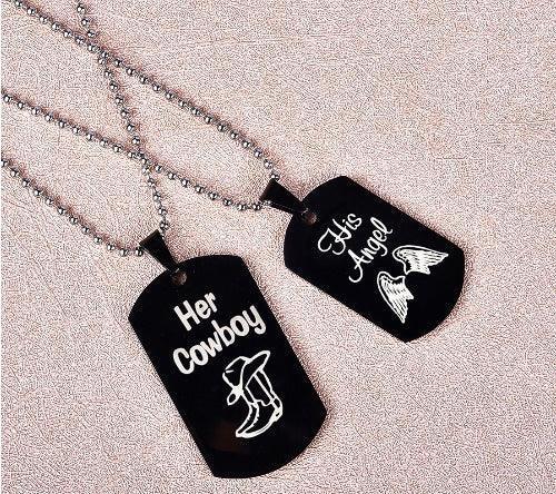 Her Cowboy His Angel Necklace - HEPSIBAH SHOP