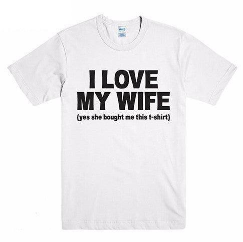 I Love My WIFE Letter Print Couple T-shirt - HEPSIBAH SHOP