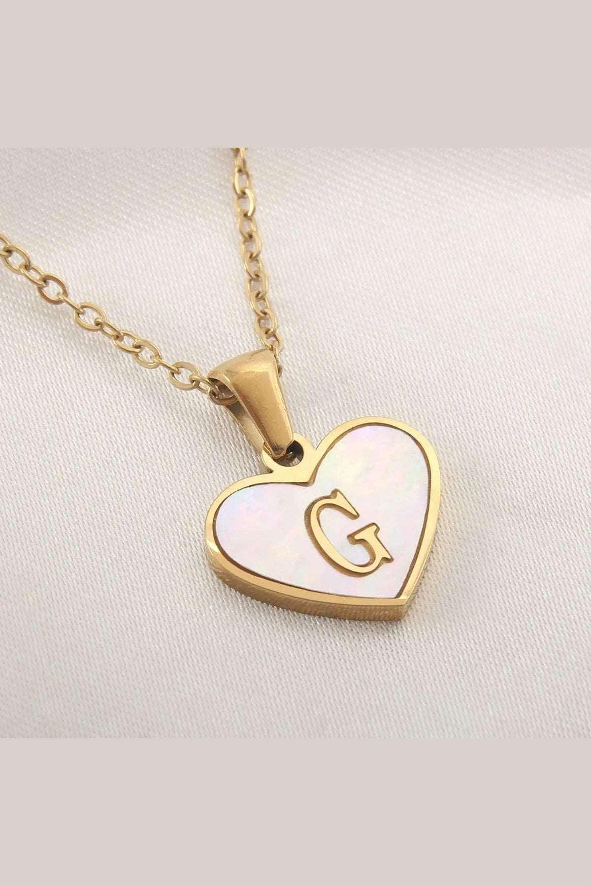 26 Letter Heart-shaped Necklace-HEPSIBAH SHOP