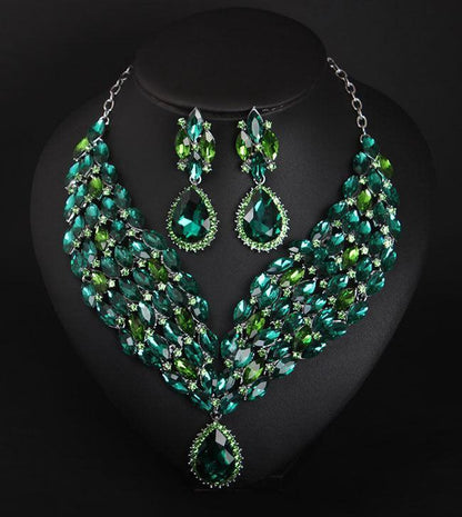 Crystal African Necklace Earring Set - HEPSIBAH SHOP