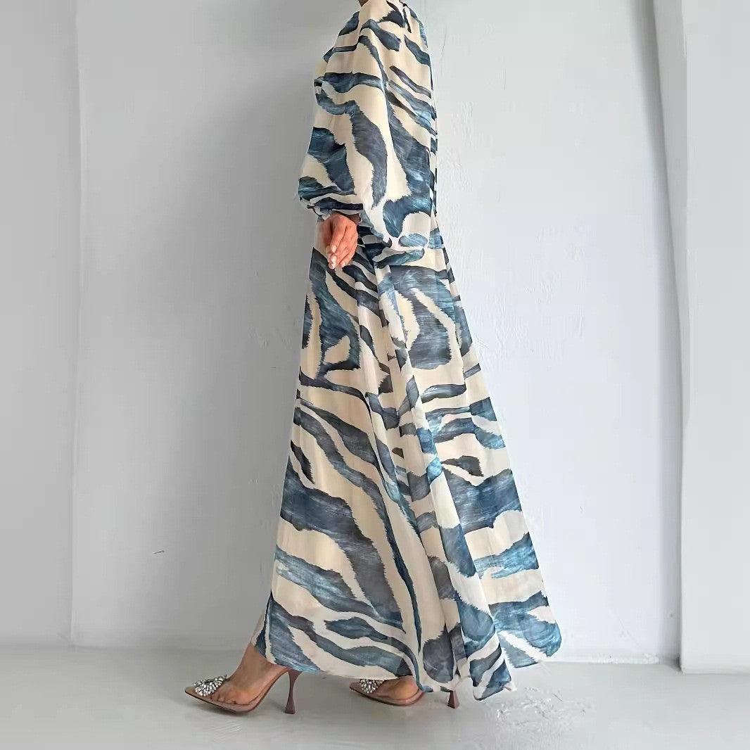 Chiffon Printed Long Elegant Dress - HEPSIBAH SHOP