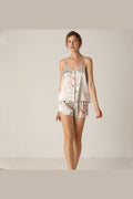 Silk Pajamas Suspender Color Pajamas Shorts Two-piece Set