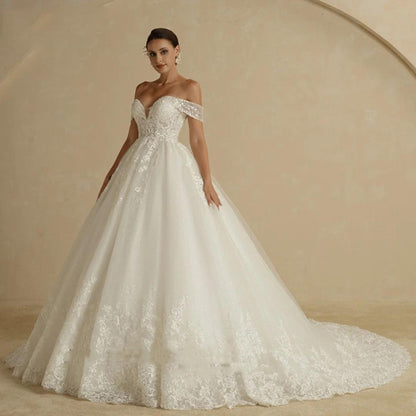 Off-shoulder Bridal Main Wedding Dress - HEPSIBAH SHOP