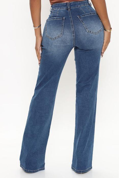 Women's Fashion High Waist Straight Jeans - HEPSIBAH SHOP