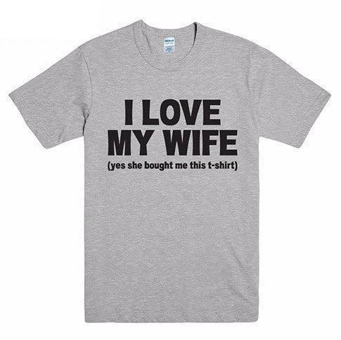 I Love My WIFE Letter Print Couple T-shirt - HEPSIBAH SHOP