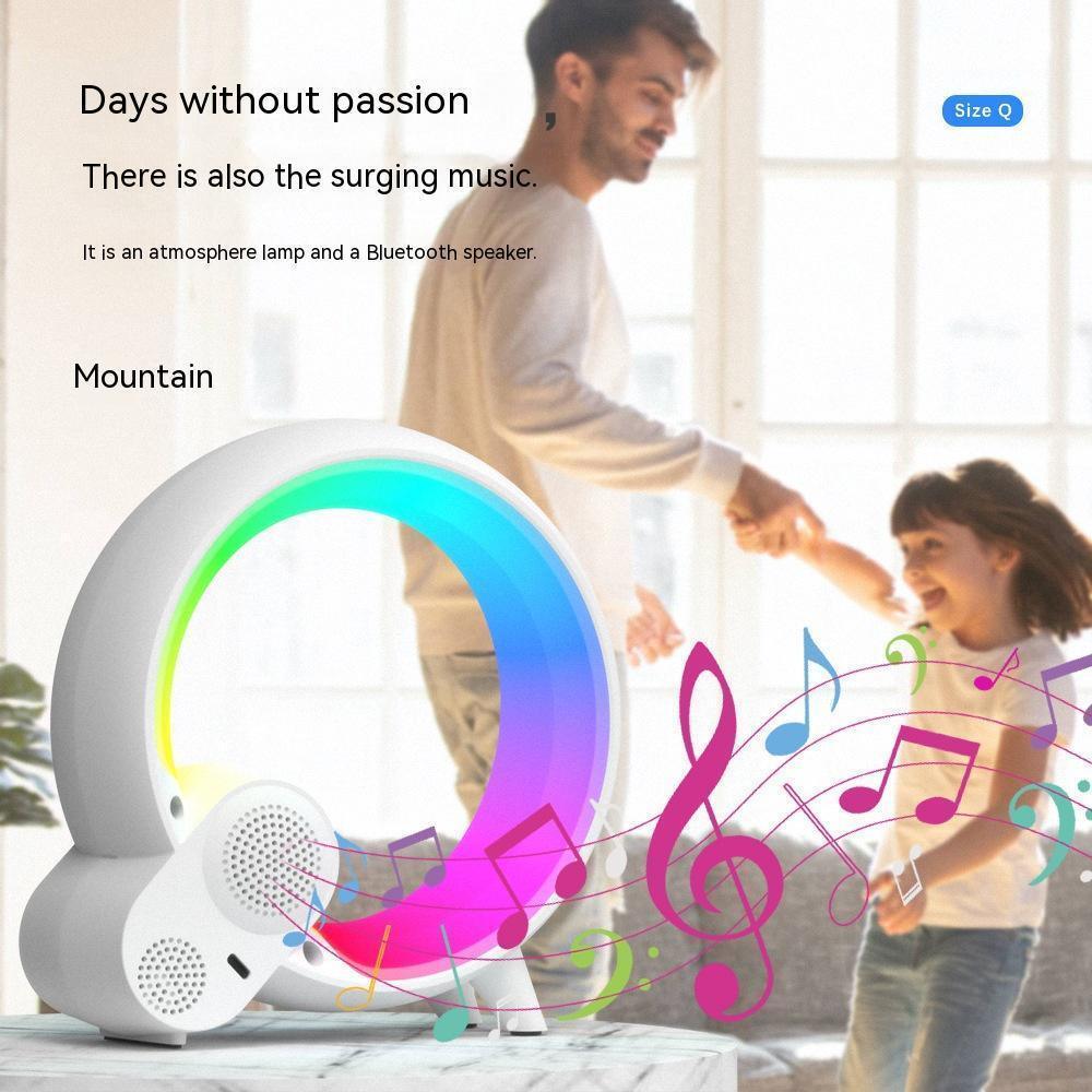 Creative Q Light Analog Sunrise Digital Display Alarm Clock Bluetooth Audio Intelligent Wake-up Q Colorful Atmosphere Light - HEPSIBAH SHOP