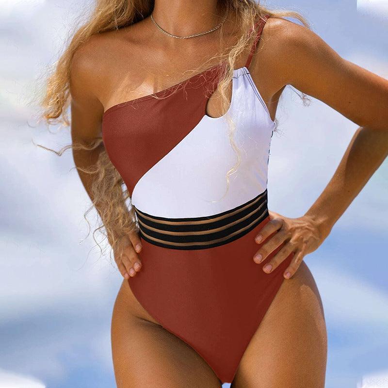 Women's Mesh Panel One Piece Swimsuit - HEPSIBAH SHOP