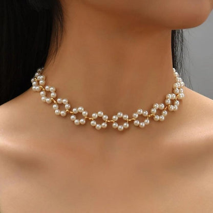 Ins Pearl Flowers Necklace Women's Clavicle Chain Jewelry Accessories - HEPSIBAH SHOP