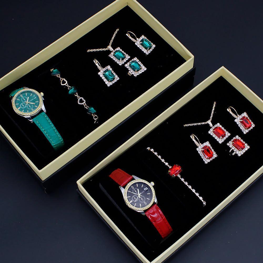 Women's Five-piece Square Jewelry Watch - HEPSIBAH SHOP