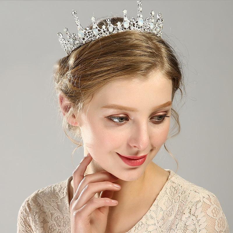 Silver Rhinestone Crown Wedding Accessories - HEPSIBAH SHOP