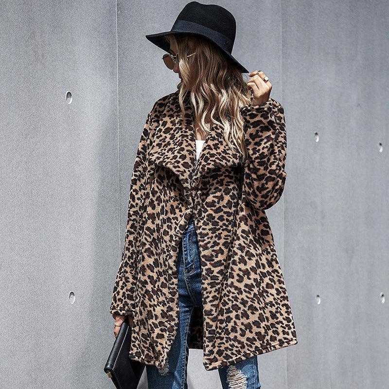 Leopard print casual coat - HEPSIBAH SHOP