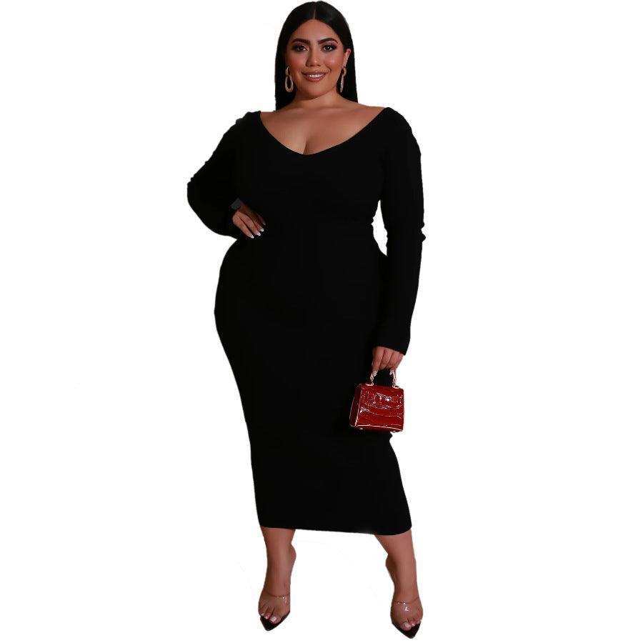 Plus size V-neck dress - HEPSIBAH SHOP