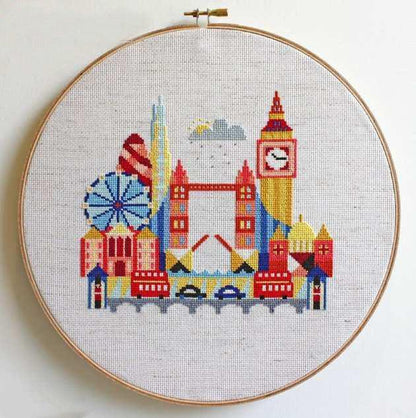 London cross stitch decorative painting - HEPSIBAH SHOP