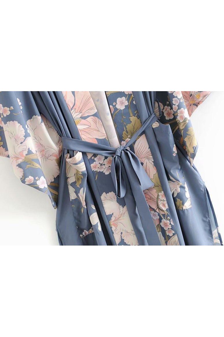 Peacock flower print gown - HEPSIBAH SHOP
