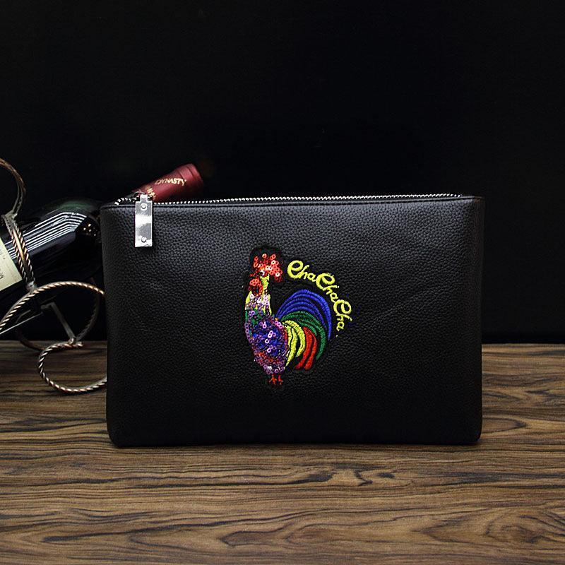 Bee Embroidered Men's Handheld Envelope Bag - HEPSIBAH SHOP