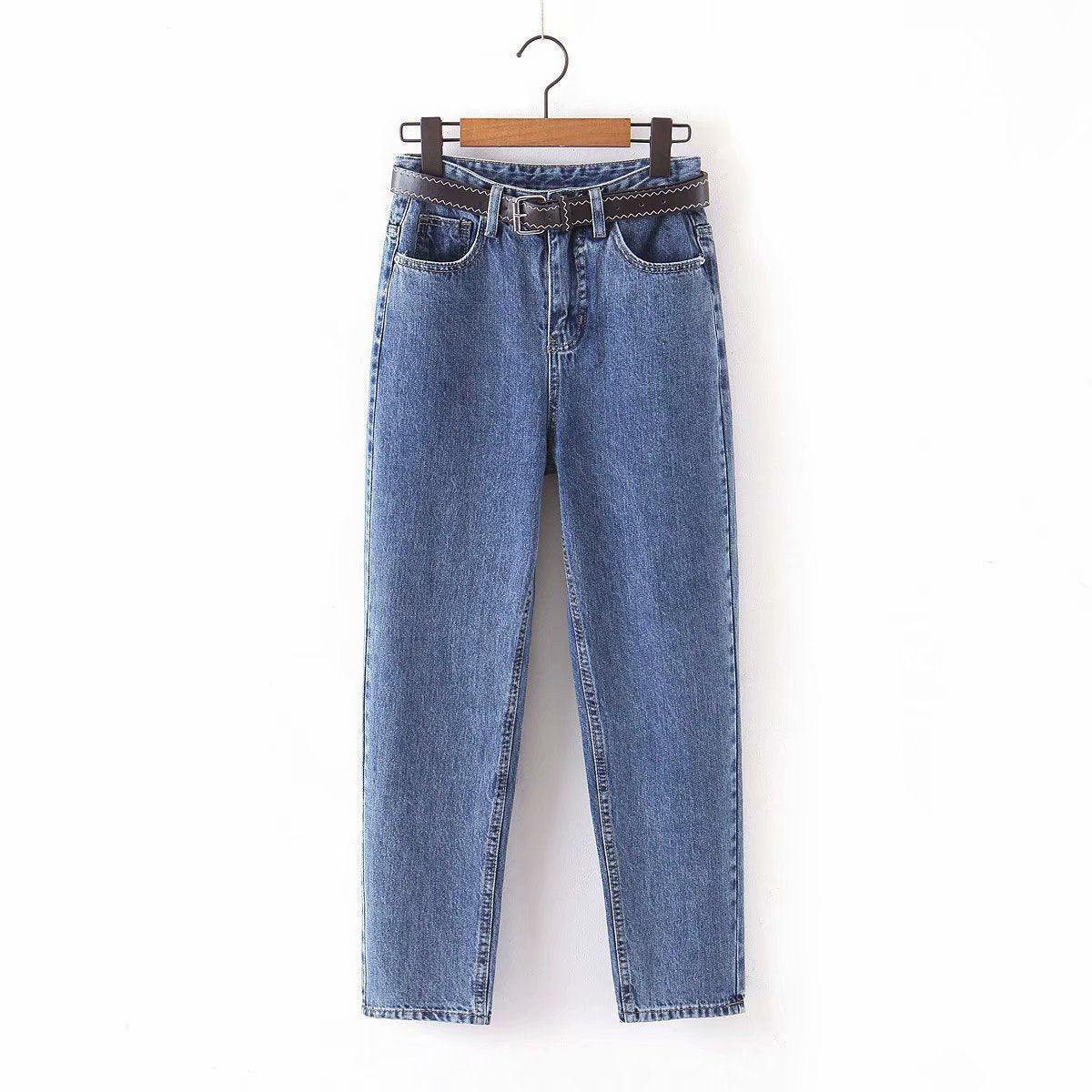 Pure color denim casual jeans - HEPSIBAH SHOP