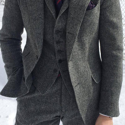 Men's Wool Tweed Blazer Pant Set - HEPSIBAH SHOP