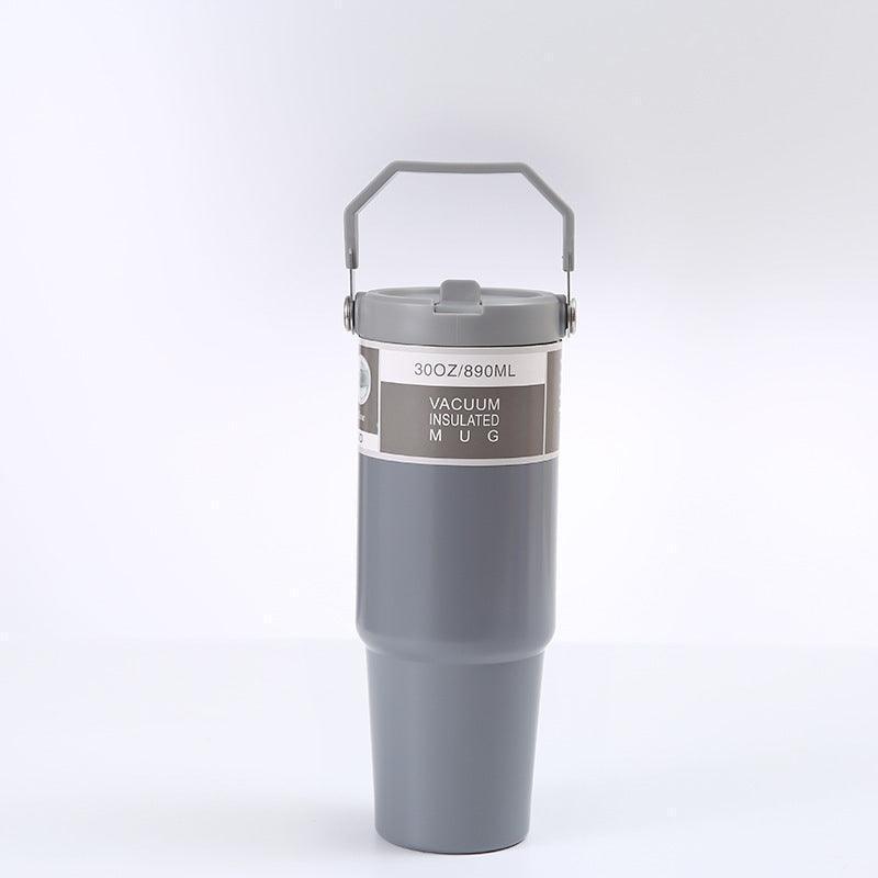 Portable Car Cup Stainless Steel Cup Travel Sports Water Bottle With Handle Cover Coffee Tumbler Cup - HEPSIBAH SHOP