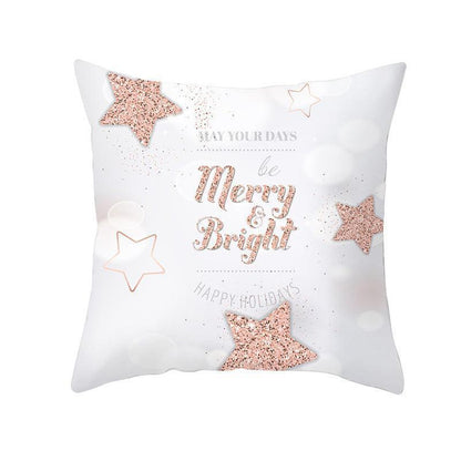 Fashion Peach Skin Velvet Snowflake Cushion Cover