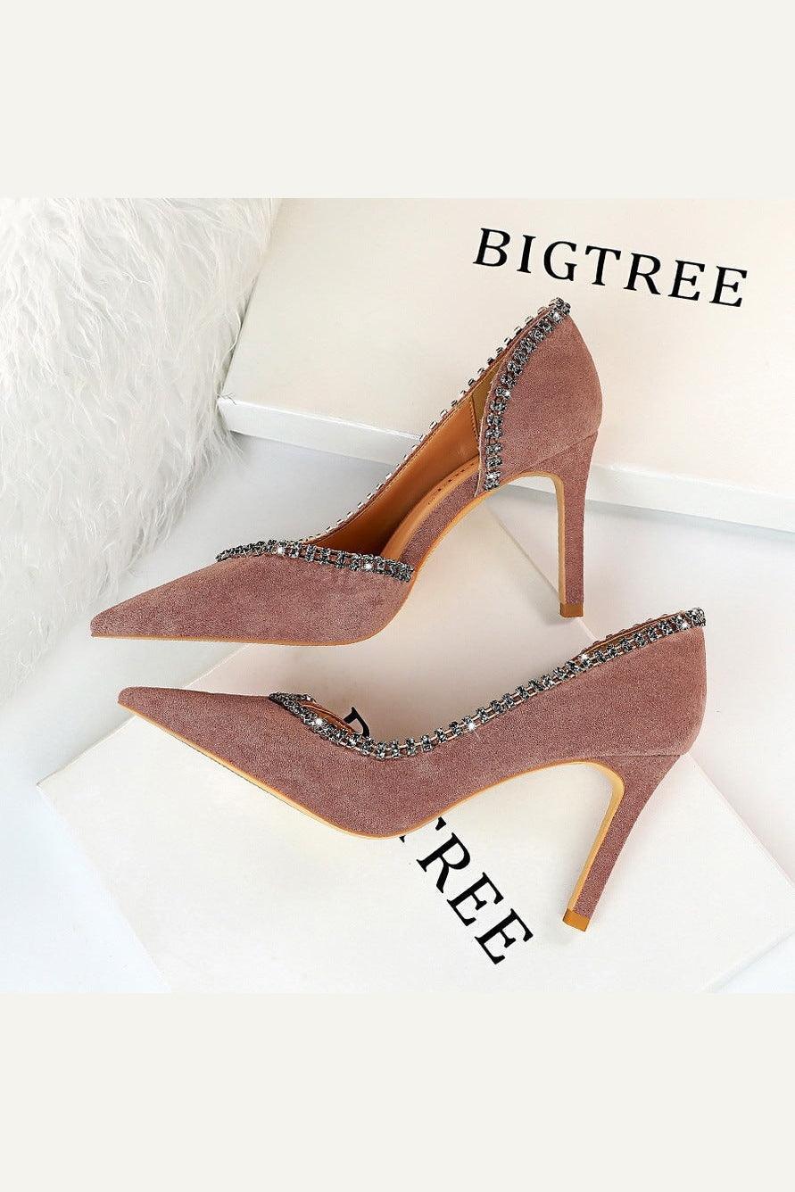 Suede hollow high heels - HEPSIBAH SHOP