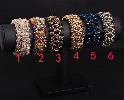 Colorful Crystal Gem Woven Stretch Bracelet - HEPSIBAH SHOP