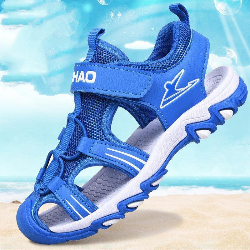 Boys Sandals Baotou Summer Soft Sole Black Children's Beach Shoes Boys Sandals Non-slip - HEPSIBAH SHOP