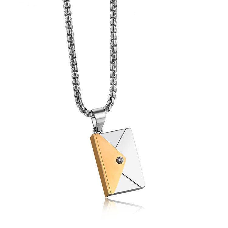 Envelope Stainless Steel Necklace And Pendant - HEPSIBAH SHOP