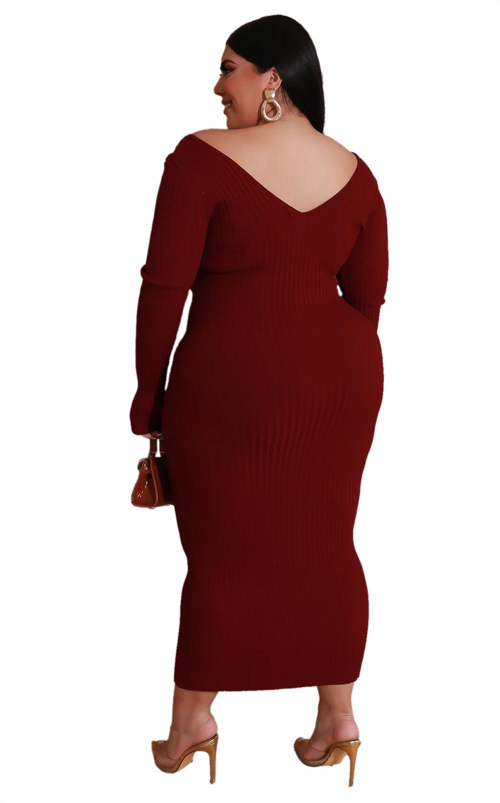 Plus size V-neck dress - HEPSIBAH SHOP