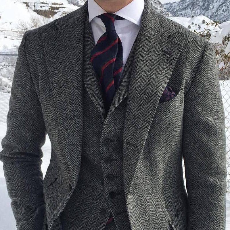 Men's Wool Tweed Blazer Pant Set - HEPSIBAH SHOP