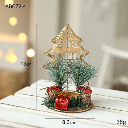 Christmas Candlestick Golden Wrought Iron Decoration - HEPSIBAH SHOP