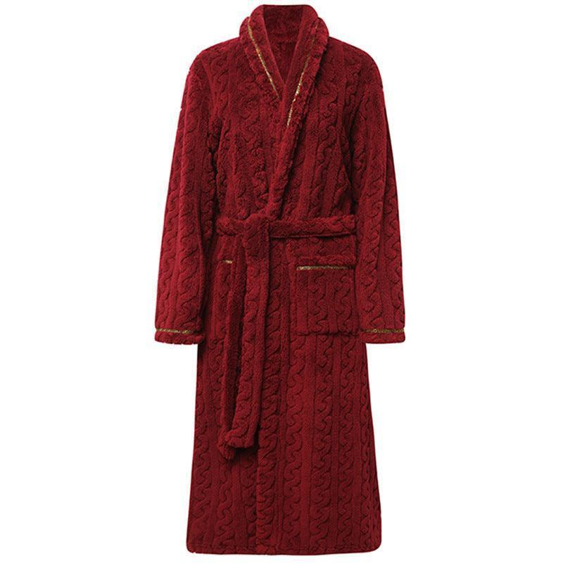 Coral Fleece Bathrobe Long Pajamas