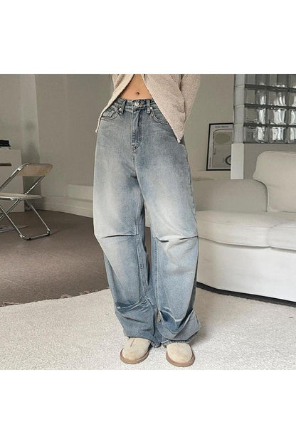 Street Style Washed Vintage Loose Jeans - HEPSIBAH SHOP