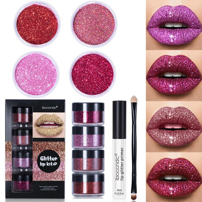 Glitter Lip Gloss, Lipstick Shiny DIY Makeup Kit - HEPSIBAH SHOP