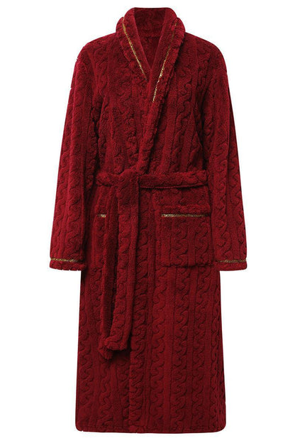 Coral Fleece Bathrobe Long Pajamas