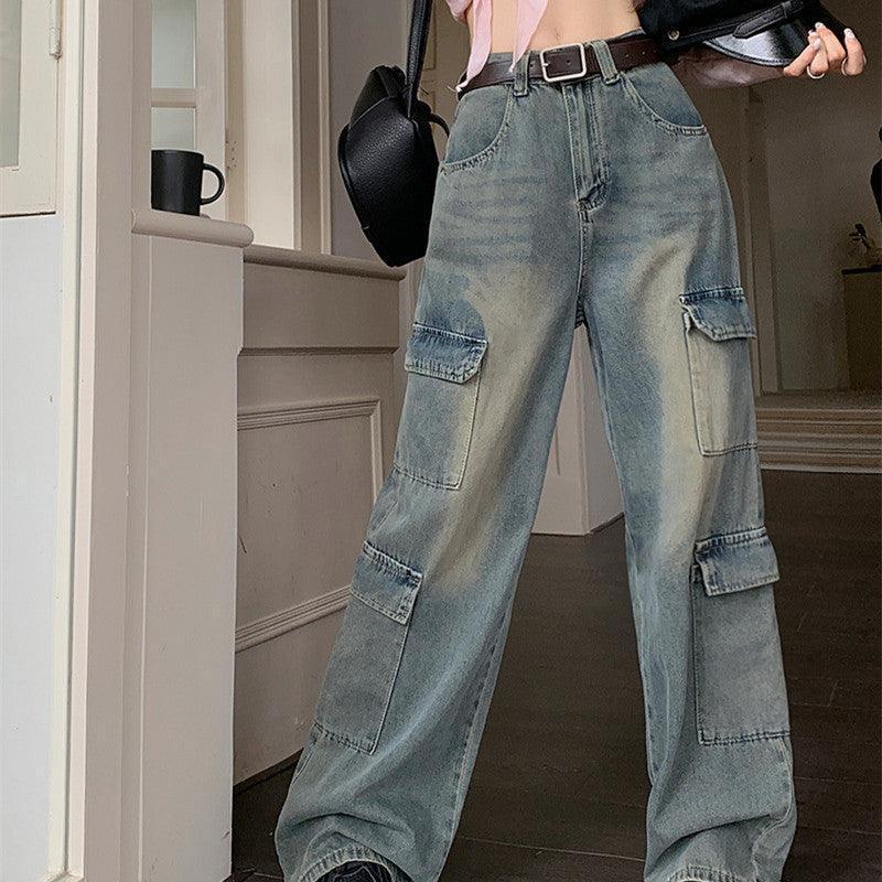 Women's Fashion Casual Retro Cargo Jeans - HEPSIBAH SHOP