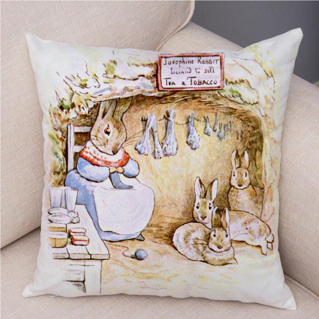 Cartoon Rabbit Peach Skin Fabric Pillow Cover Home Decoration Sofa Cushion Cover Seat Cover Easter Amazon AliExpress