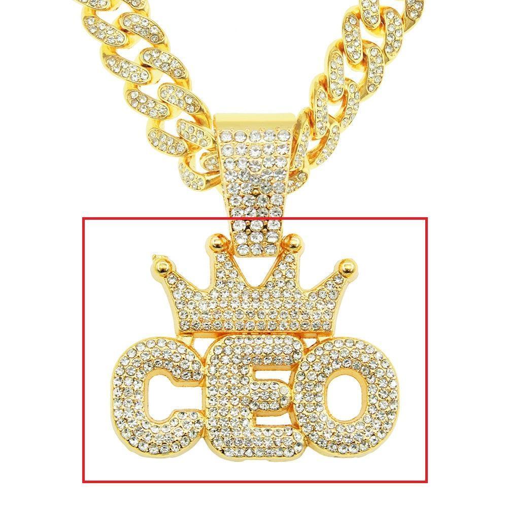 European Hip Hop Full Diamond Pendant Cuban Necklace - HEPSIBAH SHOP