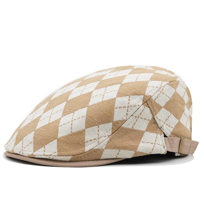 Retro Plaid Short Brim Advance Hats British Casual Painter Hat - HEPSIBAH SHOP