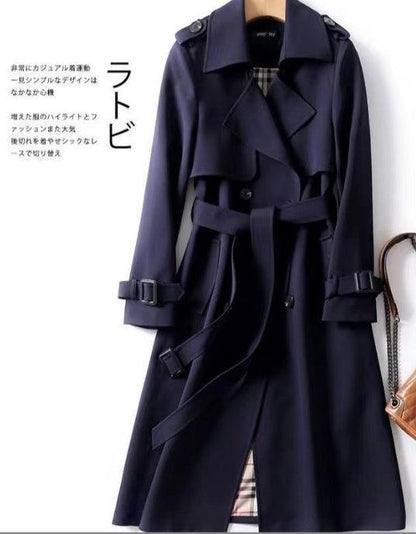 Double-breasted Mid-length Tie Trench Coat - HEPSIBAH SHOP