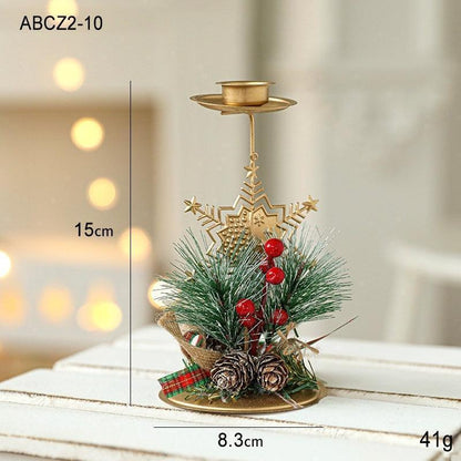Christmas Candlestick Golden Wrought Iron Decoration - HEPSIBAH SHOP