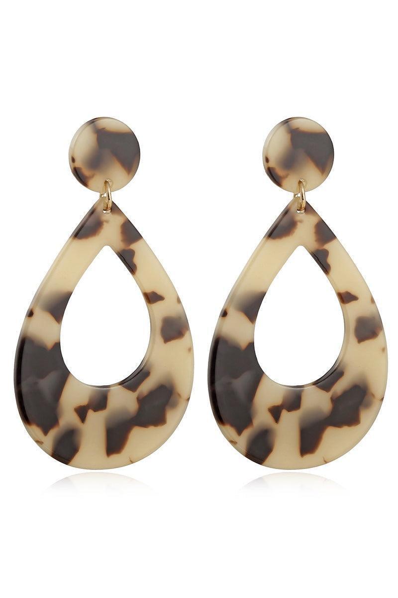 Leopard Earrings acrylic circle geometric Earrings - HEPSIBAH SHOP