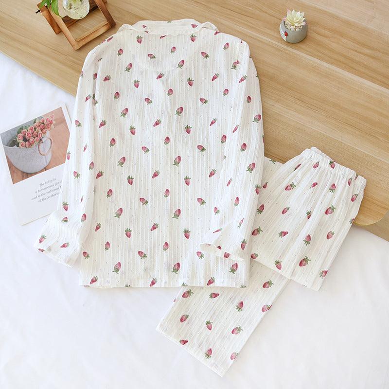 Women's Spring And Autumn Jacquard Cotton Pajamas