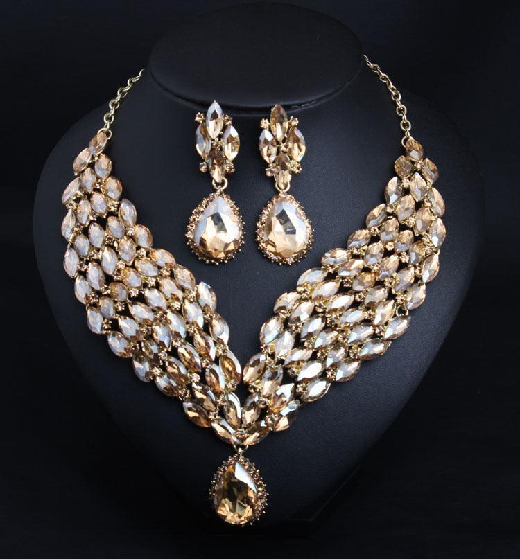 Crystal African Necklace Earring Set - HEPSIBAH SHOP