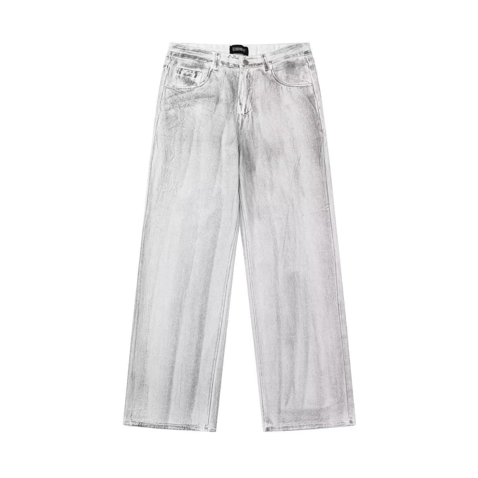 Retro Distressed Dirty Loose Mop Jeans - HEPSIBAH SHOP