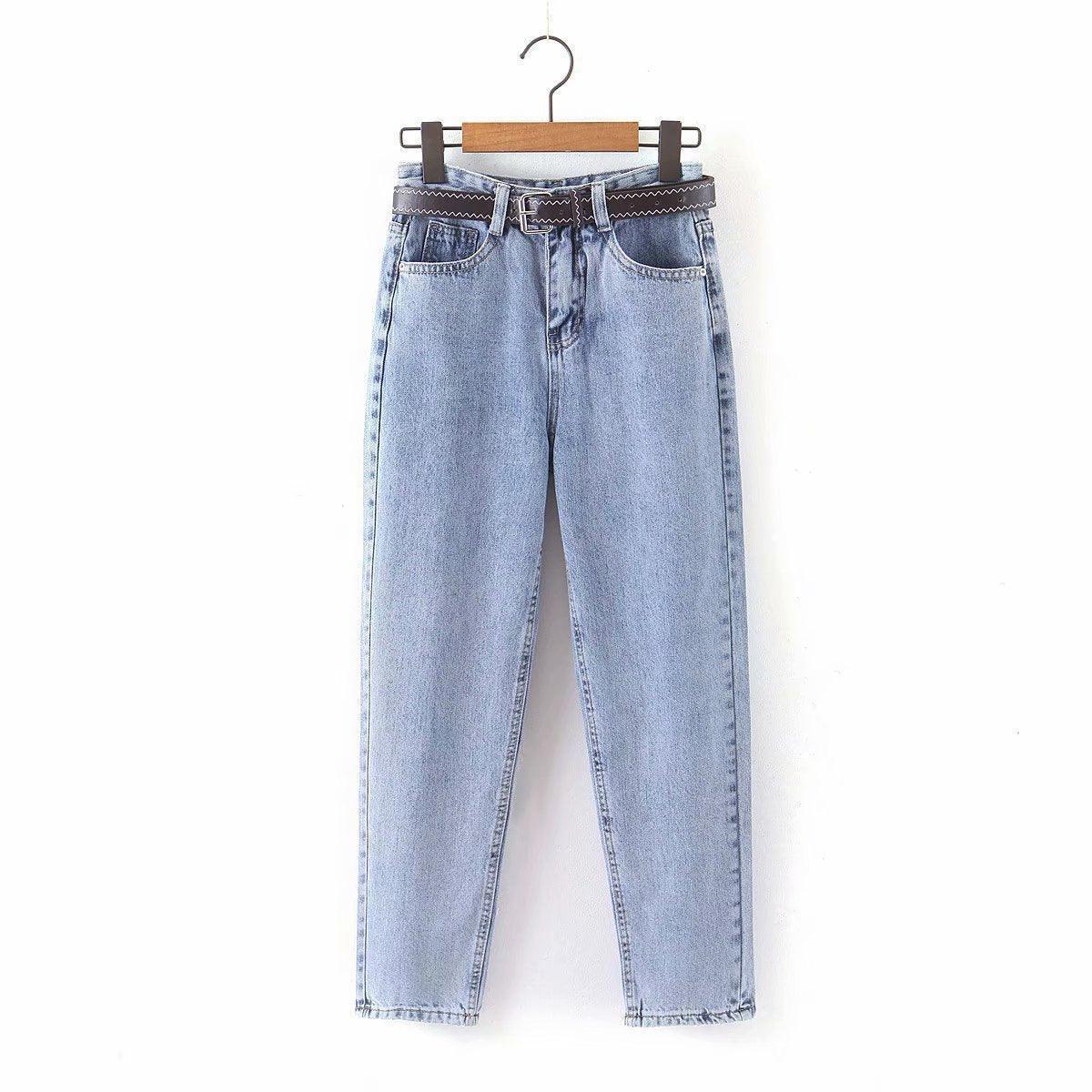 Pure color denim casual jeans - HEPSIBAH SHOP